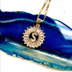 Initial S Necklace, Letter S, Personalized S, Boho